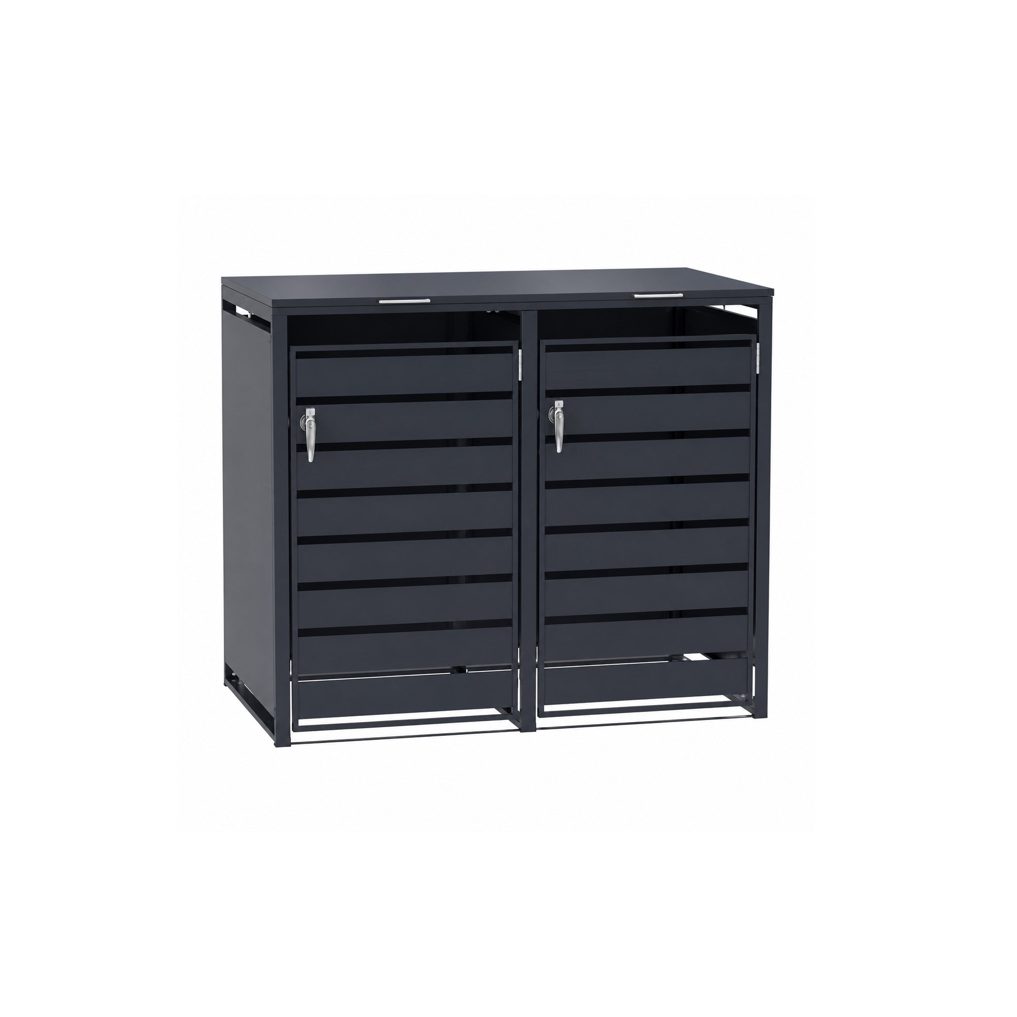Double-Door Steel Trash Can Enclosure