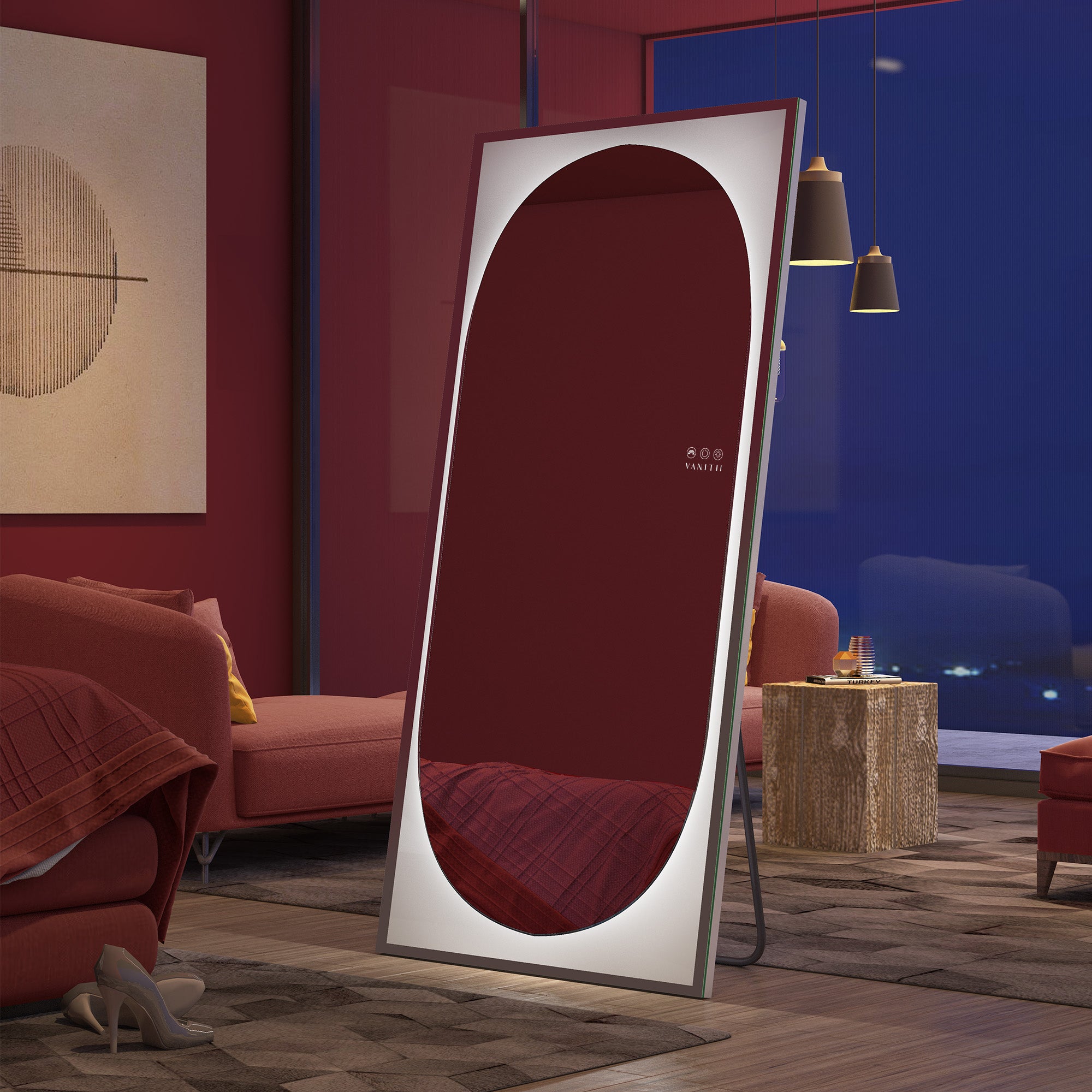 VANITII Vanity Full-Length Mirror with Oval Light