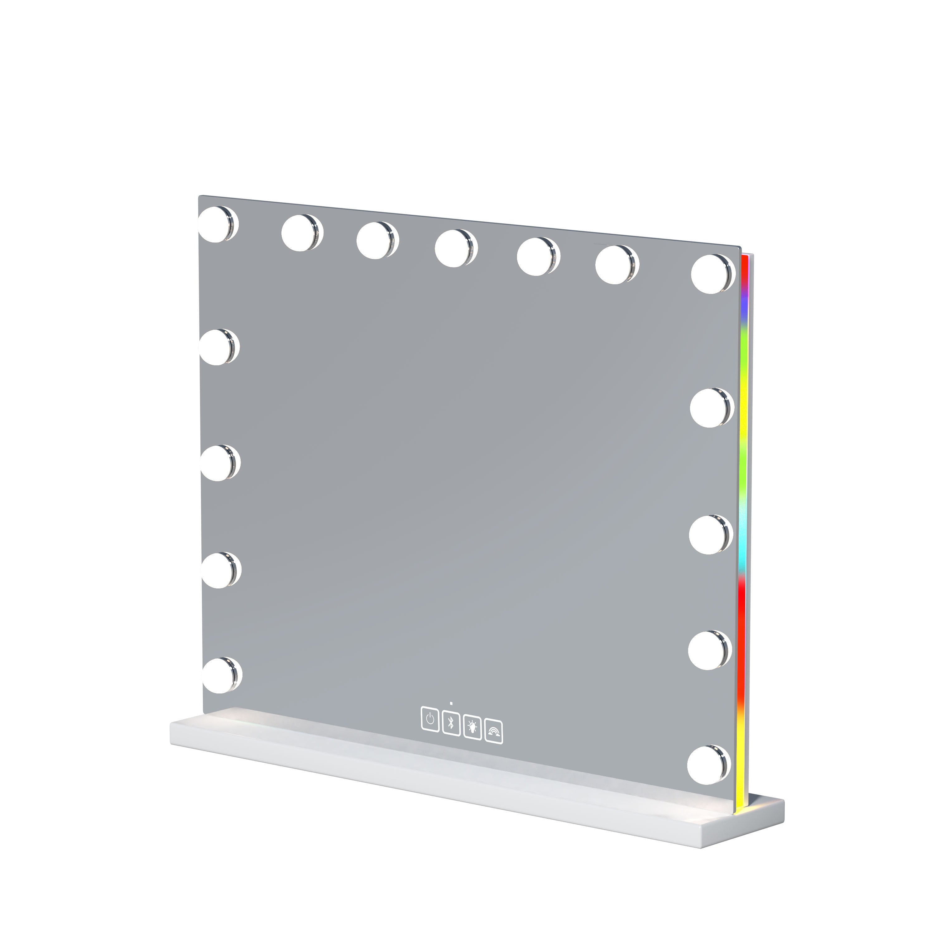 VANITII Tempered Glass Vanity Mirror with RGB Lighting