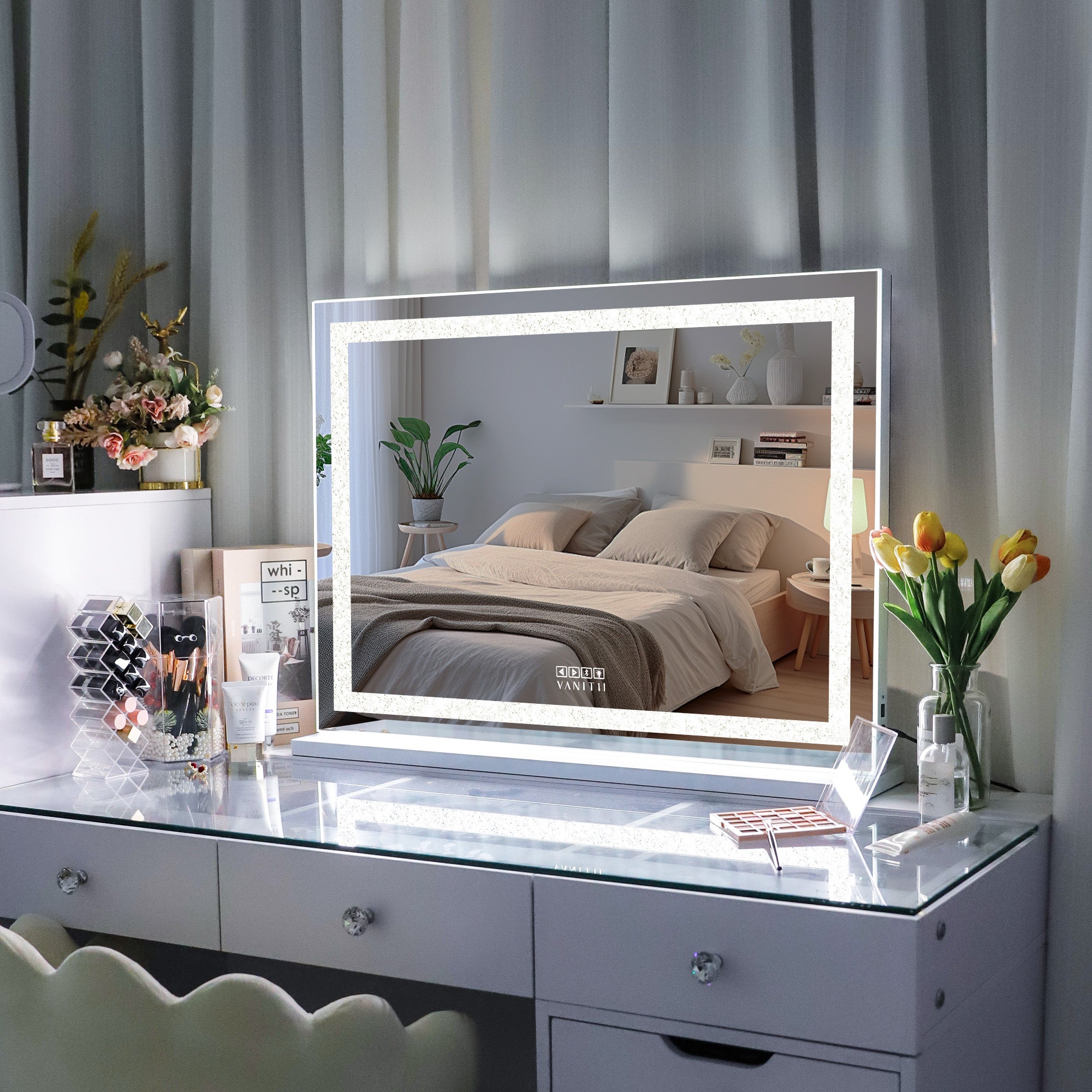 VANITII Luxury Crystal Vanity Music Mirror