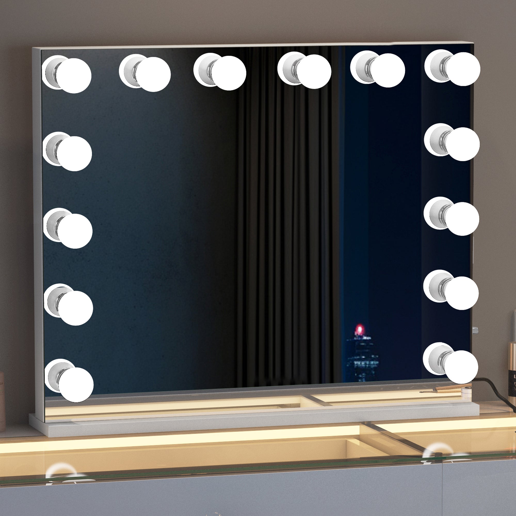 VANITII Marilyn Vanity Mirror(Landscape) - Hollywood Vanity Mirror with 14 Bulbs