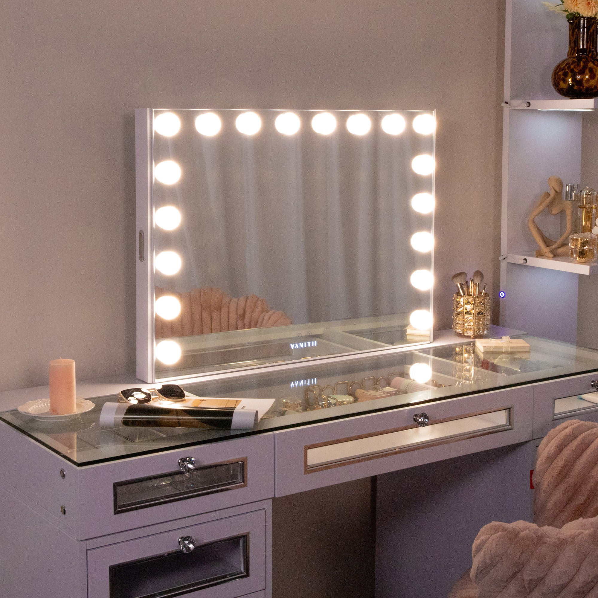 VANITII Hideaway Jewelry Vanity Mirror