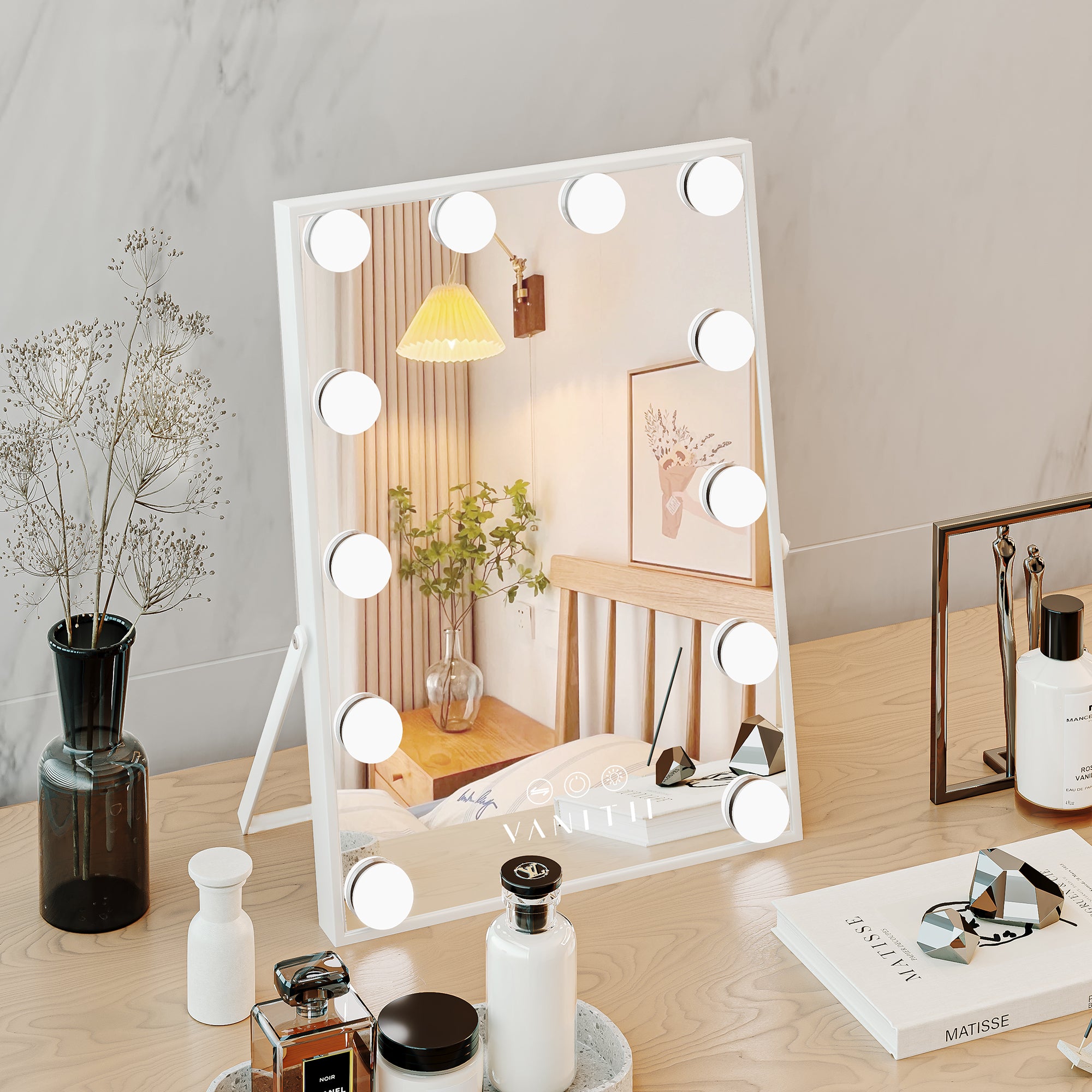 VANITII 12 Bulbs Touch Control Lighted Vanity Mirror