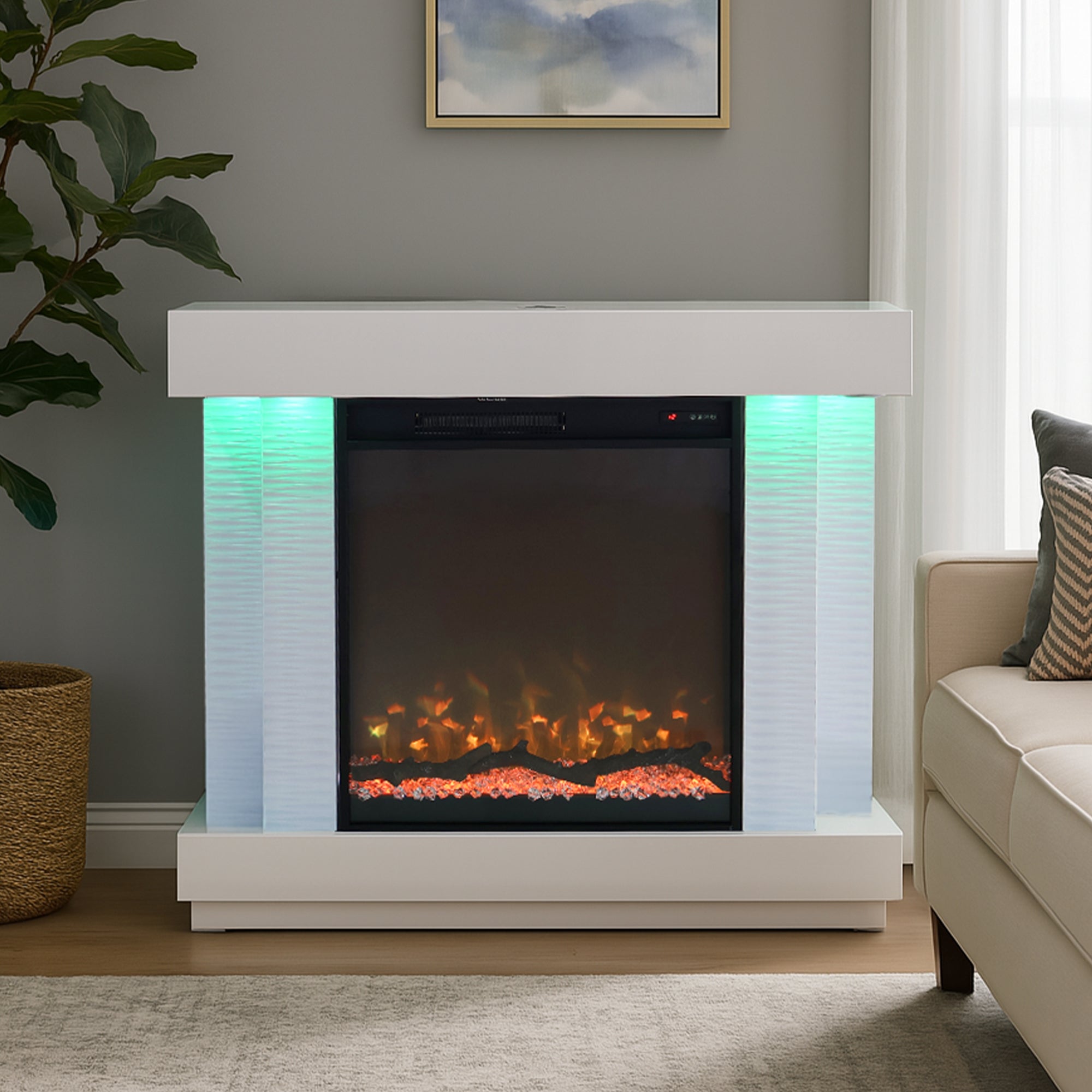 VANITII Electric Fireplace and TV Stand
