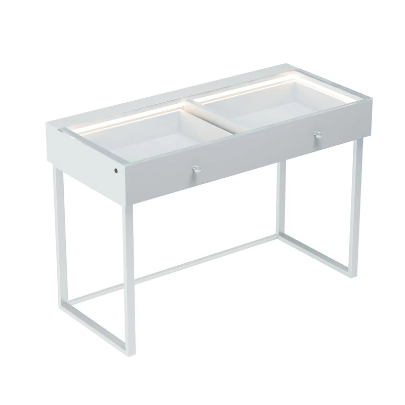 VANITII Alice 2 Storage Drawers Vanity Desk-White Light