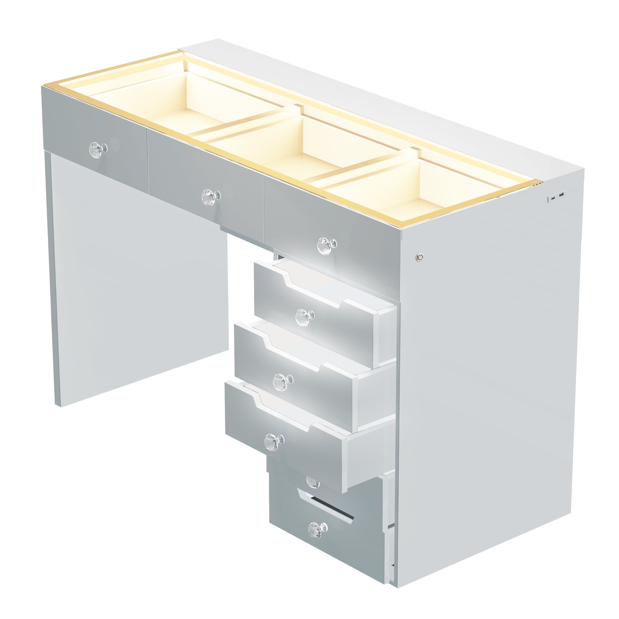 VANITII Diana 8 Storage Drawers Vanity Desk