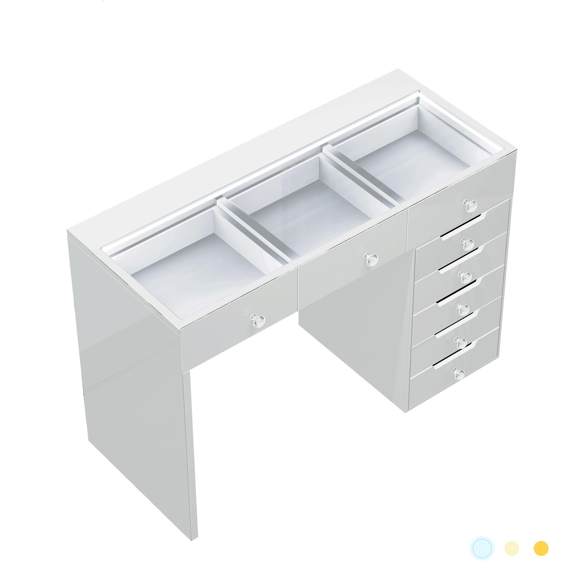 VANITII Diana 8 Storage Drawers Vanity Desk