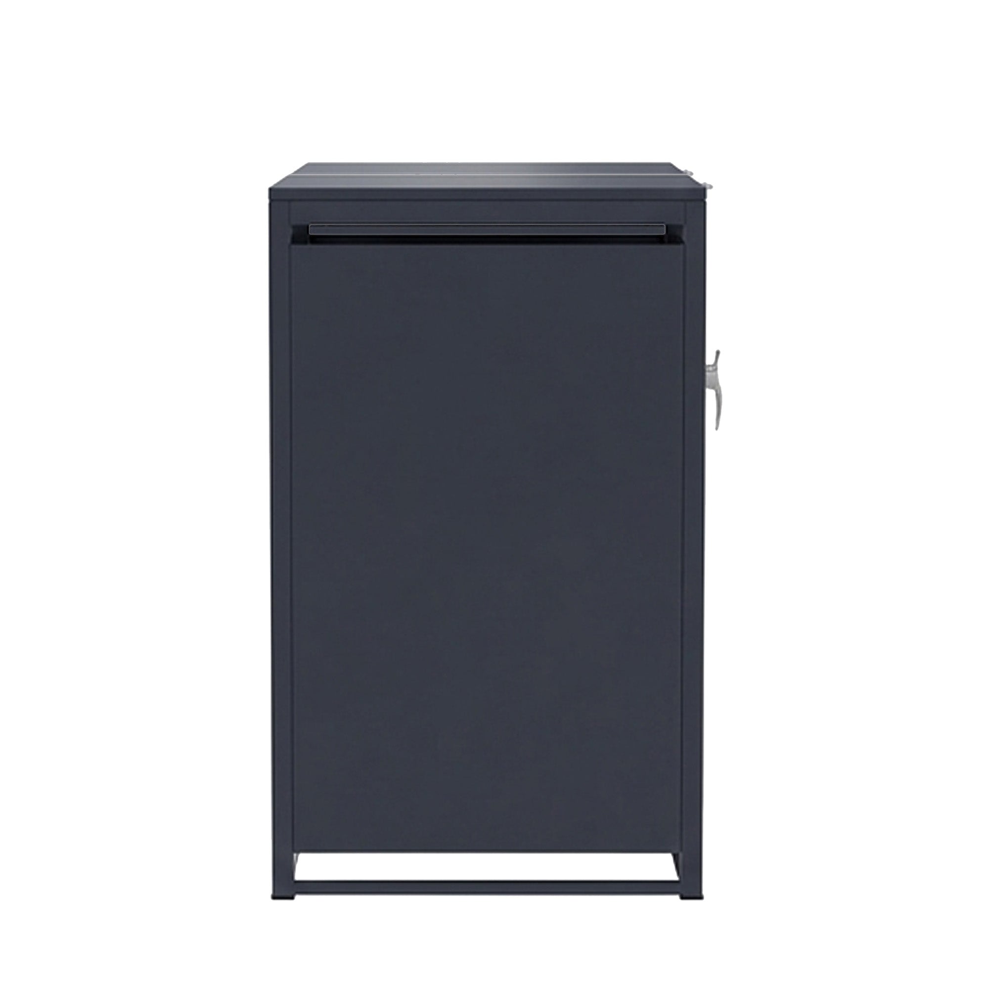 Double-Door Stell Trash Can Enlosure With  Nature Wood Grain Front Door